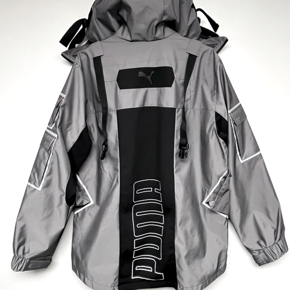 Puma Conqr Full Zip Jacket Mens Black, Silver Casual Athletic Outerwear Size L - Picture 3 of 11